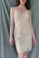 1960S VINTAGE VANITY FAIR NYLON SLIP DRESS WITH LACE S 