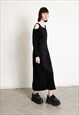 VINTAGE 90S GOTHIC MAXI DRESS BLACK