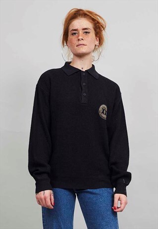 VINTAGE OVERSIZED 90'S LEVI'S BLACK KNITTED JUMPER
