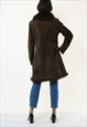 FAUX FUR LEATHER RELAXED FASTENS COAT SIZE S SMALL 3849