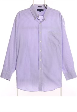 Vintage 90's Tommy Hilfiger Shirt Check Plain Long Sleeve