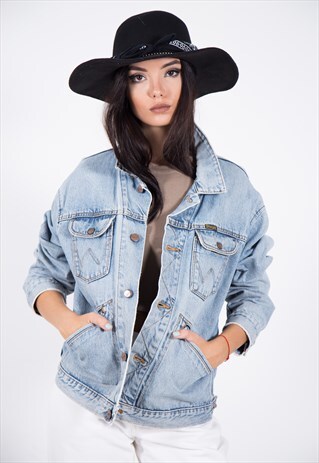 VINTAGE 80S CLASSIC WRANGLER BASIC DENIM JACKET / S9618