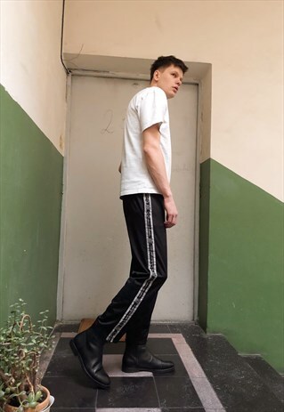 RARE VINTAGE CHAMPION TRACK BOTTOMS SIDE LOGO TAPED