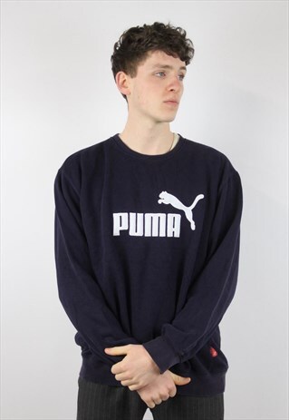 VINTAGE PUMA NAVY SPORTS SWEATSHIRT
