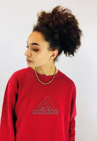 VINTAGE ADIDAS EMBROIDERED SWEATSHIRT,