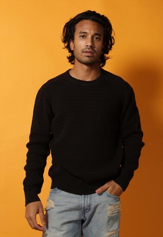 LEVI'S BLACK CHUNKY KNIT JUMPER
