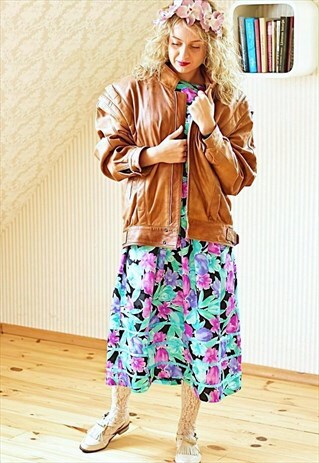 CAMEL VINTAGE LEATHER JACKET