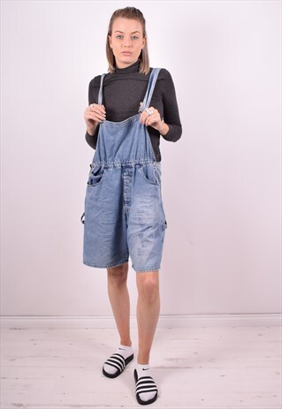 ARMANI JEANS WOMENS VINTAGE DENIM DUNGAREES LARGE BLUE 90'S