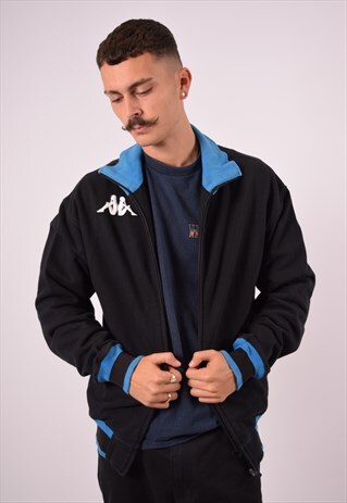 VINTAGE KAPPA TRACKSUIT TOP JACKET BLACK