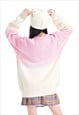 GRADIENT SWEATER TIE-DYE JUMPER KNITTED BARBIE TOP IN PINK