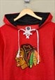 VINTAGE NHL CHICAGO BLACKHAWKS HOODIE RED WITH PRINT LOGO