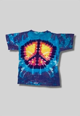 vintage 90s tie dye peace sign medium tshirt 