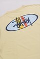 VINTAGE 90S STUSSY MADE IN USA T-SHIRT IN CREAM