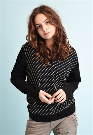 70'S RETRO STRIPED PATTERN KNIT JUMPER