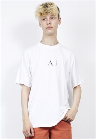 VINTAGE 90'S ARMANI LOGO WHITE T-SHIRT