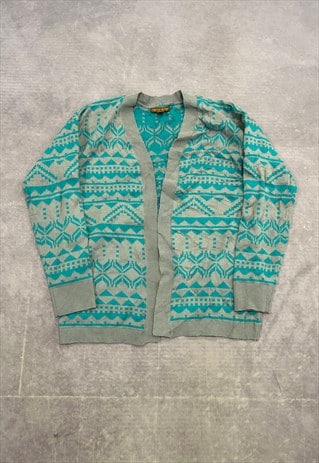 Vintage Abstract Knitted Cardigan Patterned Knit Shrug