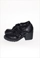 VINTAGE 90S CLASSIC HEEL LOAFER SHOES IN BLACK