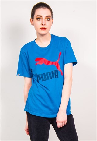 PUMA VINTAGE 90'S BLUE SHORT SLEEVE SPORTS T-SHIRT