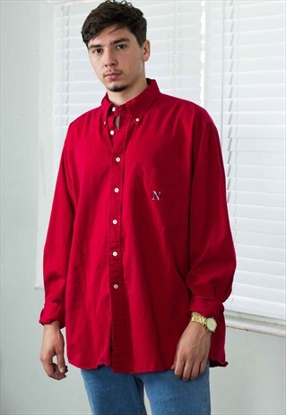 VINTAGE NAUTICA SHIRT LOGO 90S XL 16.3