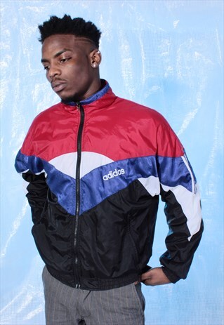 VINTAGE ADIDAS RETRO BLOCK COLOUR TRACKSUIT TOP