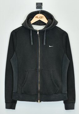 Vintage Nike Zip Up Hooded Sweatshirt Black XXSmall