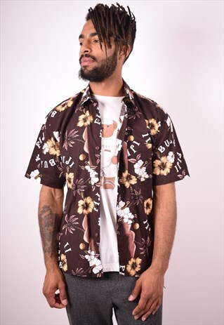 MENS VINTAGE HAWAIIAN SHIRT MEDIUM MULTI 90S