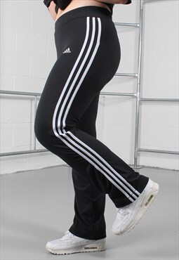 Vintage Adidas Joggers in Black with Spell Out Logo Size 12