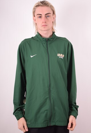 NIKE MENS VINTAGE TRACKSUIT TOP JACKET XL GREEN 90S