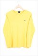 Vintage Ralph Lauren T Shirt Yellow Long Sleeve With Logo