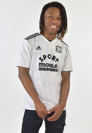 VINTAGE 90S WHITE ADIDAS EINTRACHT ERGSTE FOOTBALL SHIRT