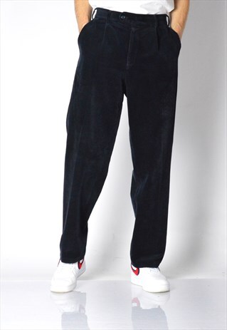 VINTAGE 90S NAVY BLUE CORDUROY PANTS