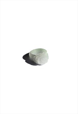 Rose off-white jade ring