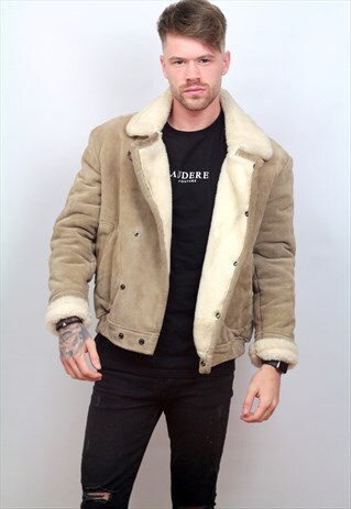 1990'S VINTAGE SHEEPSKIN LINED AVIATOR JACKET