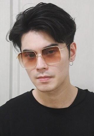 SQUARE OVERSIZED SUNGLASSES - BROWN
