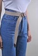 VINTAGE OVERSIZE WOMEN BEIGE MINIMALIST COTTON BELT M