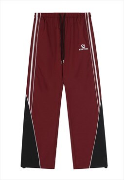 Racing joggers football pants l grunge sports overalls red