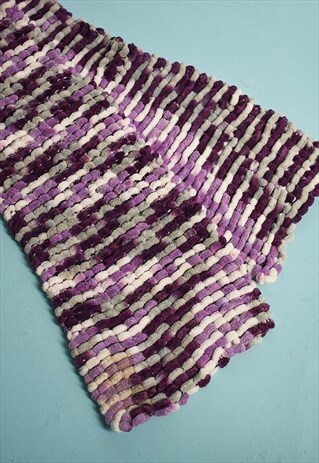 VINTAGE Y2K KNITTED BOBBLE SCARF IN MULTICOLOR