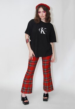 90s Calvin Klein T-shirt (L/XL) black single stitch boxy fit