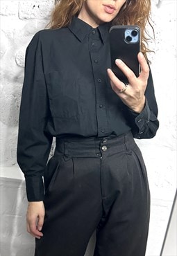 Classy Cotton Black Shirt / Blouse - Small