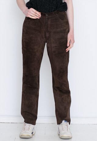 VINTAGE BROWN VELVET RETRO TROUSERS