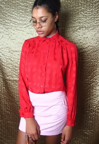 RED CHECK BLOUSE