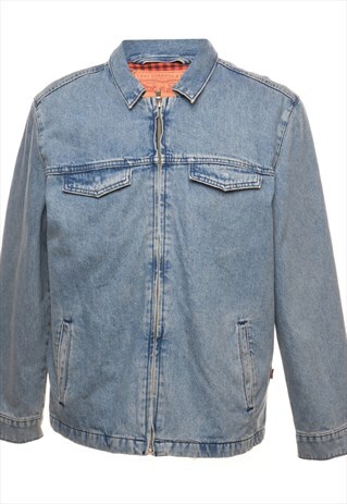 VINTAGE LEVI'S UNIQUE LIGHT WASH ZIP-FRONT 1990S DENIM JACKE