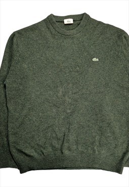 Men's Lacoste Green Wool Jumper Size Large