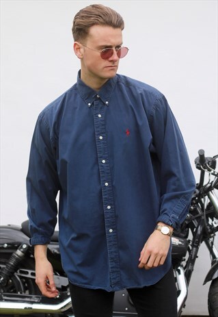 RALPH LAUREN BLAKE USA NAVY BLUE VINTAGE SHIRT