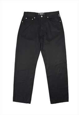 Vintage 90s Versace satin black trousers