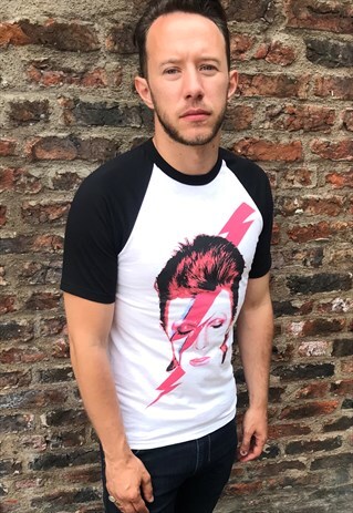 DAVID BOWIE ZIGGY STARDUST RAGLAN TSHIRT - SIZE SMALL UNISEX
