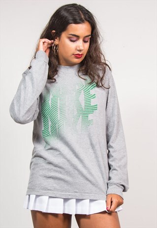 90'S VINTAGE GREY NIKE LONG SLEEVE T-SHIRT