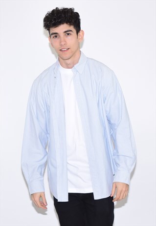 VINTAGE 90S BLUE WHITE RALPH LAUREN SHIRT