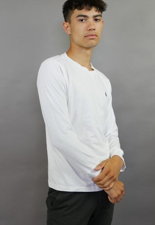 WHITE RALPH LAUREN LONG SLEEVED T-SHIRT