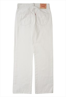 Vintage Levis 401 Straight Cream Trousers Mens